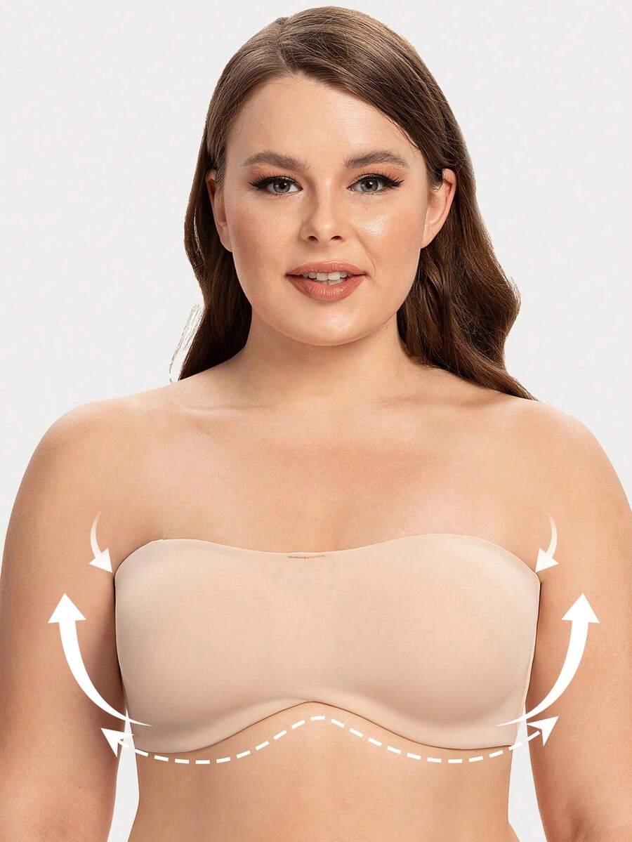 MELENECA Women's Strapless Minimizer Multiway For Large Bust Unlined Seemless Underwire Bandeau Bra