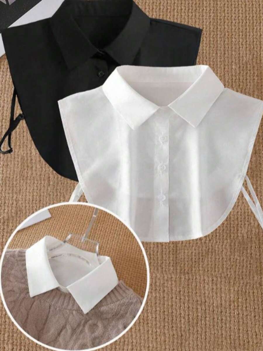 Detachable Fake Collar, Unisex, Business Casual, Versatile, Sleeveless - Multicolor - View 1
