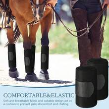 Universal Size UV-Resistant Horse Leg Wraps, Mosquito-Proof Horse Leggings, Lightweight Fine Mesh Horse Boots, Greatly Reduce Trampling, Breathable Horse Boot Leg Covers (4pcs/Set) - Black 4-piece Set - View 6