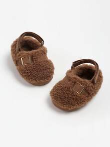 Warm Cozy Infant Slippers Infant Unisex Infant Warm Cotton Anti-Slip Soft Sole First Walkers Shoes - Brown - View 4