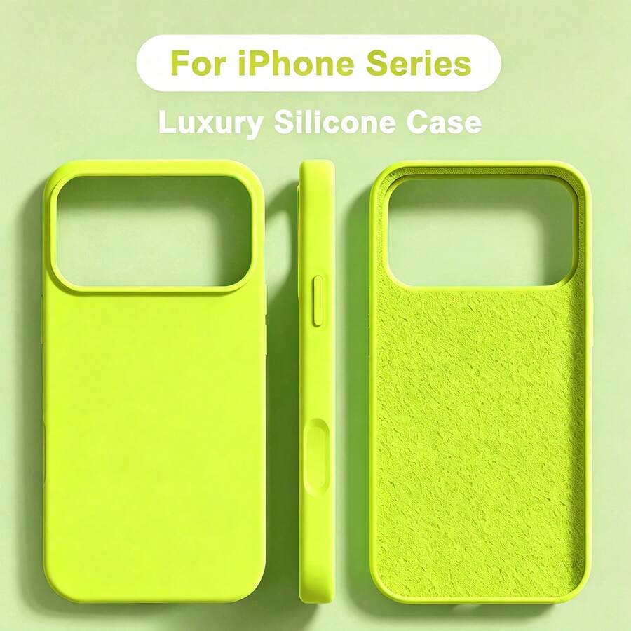 液態矽膠 3 層全包覆軟膠手機殼,適用於 iPhone 17 Pro 17 Pro Max 17,清新夏季配色,防震保護殼附防刮微纖維內裡,相容 iPhone 13 11 16 Pro Max 15 14 Plus 12 Mini XS Max 7 8 Plus - 螢光綠 - 查看 1