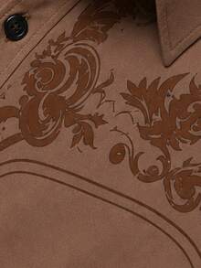 Men's Casual Vintage Western Vacation Shirt - Brown - View 4