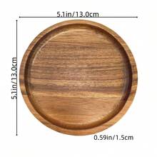 1pc Acacia Wood Tray, Creative Solid Wood Tray, Suitable For Sushi, Bread, Desserts And Snacks, Perfect For Halloween, Father's Day, Wedding, Home Kitchen And Outdoor Camping Use - Mocha Brown - View 11