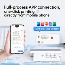 HPRT MT610 Wireless Printer, Portable Mini Bluetooth Thermal Printer, Compact A4 Paper Printer, Compatible With IOS/Android/Laptop, Inkless Black & White, Ideal For Students, Home Office, Homework, And Error Correction - Off-white - View 4