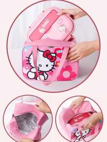 SANRIO 1 buah Tas Bekal Makan Siang Berinsulasi Baru dengan Desain Kucing Kartun Lucu, Kapasitas Besar, Cocok untuk Makan Siang, Makan Malam, dan Penyimpanan, Sempurna untuk Pelajar, Pekerja Kantoran, Berkemah, Bepergian, dan sebagai Hadiah untuk Teman - MultiWarna - View 2