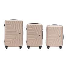 W WINGS High Durability | Polycarbonate | 3 PiecesLuggage Set | Carry-On, Medium And Large Suitcases With TSA Lock And 360° Spinner Wheels - Champagne - View 10