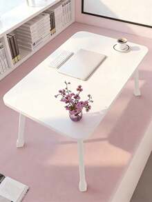 1pc Folding Computer Desk, Suitable For Dining And Office Scenarios, Equipped With Anti‑Slip Handles, Foldable Design, Space‑Saving, Sturdy And Durable, Can Also Be Used As Computer Desk, Study Desk And Writing Desk - Multiple Specifications - View 3
