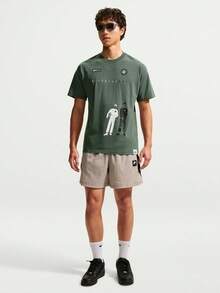 Nike Men's AS U NSW TEE LSE AF1 DNA Short Sleeve Knit Collarless T-Shirt TIM3739-303 - Dark Green - View 7