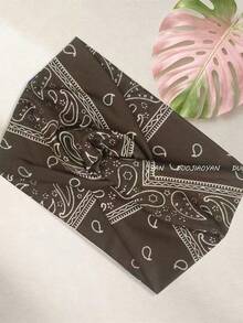 3pcs Paisley Pattern Casual Polyester (Polyester) Paisley Flower Headband Paisley Pattern Wide Headband Sports Yoga Sweat-Absorbing Elastic Headscarf Headband All Season Wearable - Multicolor - View 5