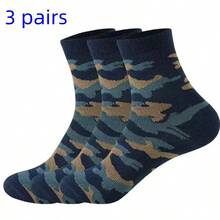 3 Pairs Camouflage Style Men's Sports Mid-Calf Socks - Multicolor - View 9
