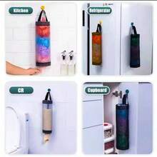 1pc Plastic Bag Dispenser, Wall-Mounted Storage Rack, Suitable For Home, Kitchen, Summer Beach Party, Camping, Room Decor, Kitchen Accessories, Home Decor, Bathroom Decor, Kitchen Essentials, Kitchen Storage And Organization, School Essentials - One Size Fits All - View 4