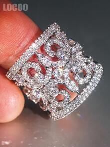 1pc Fashion Cubic Zirconia Ring Women Wedding Engagement Party Jewelry Valentine's Day Gift - 1# - View 5
