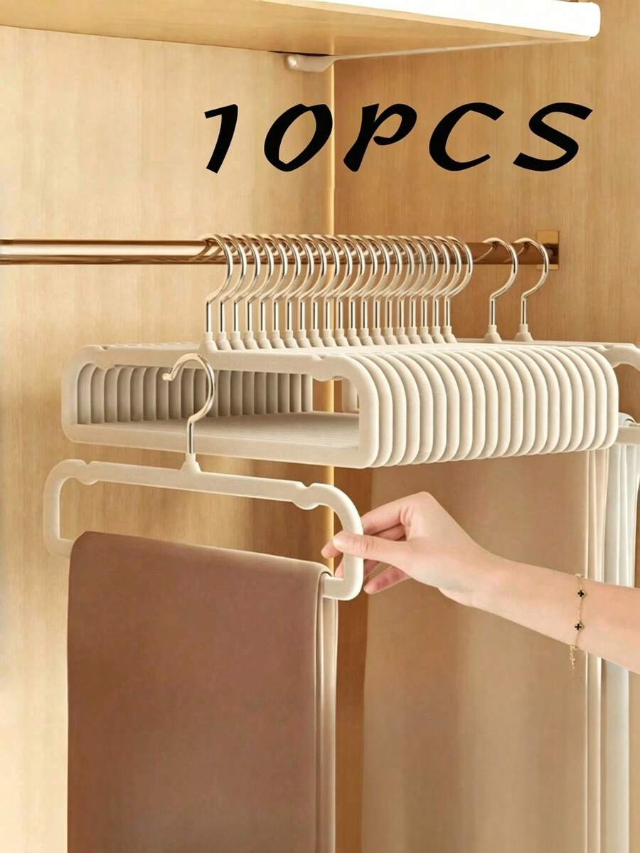 10pcs/20pcs Gantungan Baju Beludru Anti Selip, Tebal dan Tahan Lama dengan Alur Bahu, Cocok untuk Jas, Mantel, Jaket, Celana, dan Gaun, Penyimpanan dan Pengorganisasian Lemari - MultiWarna - View 1