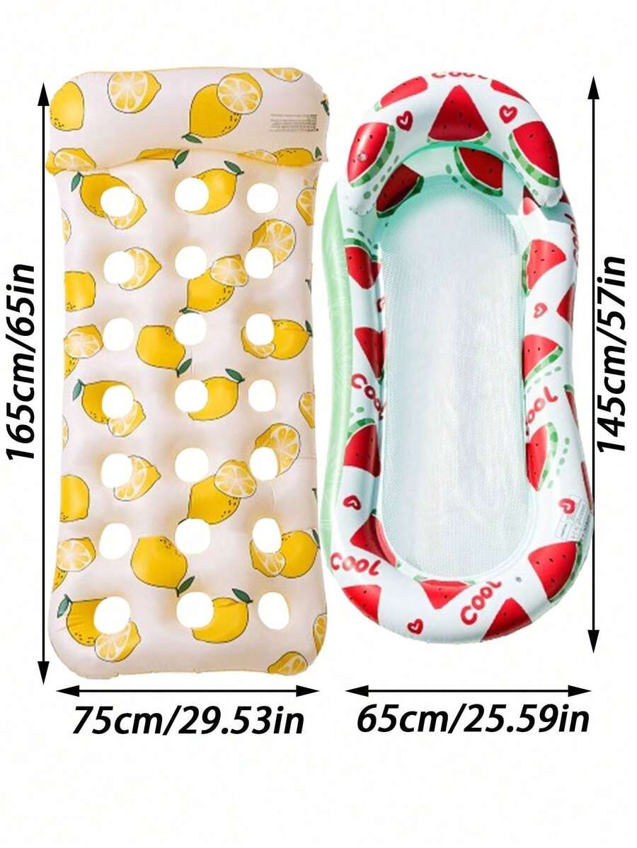 1 buah Pelampung Kolam Tiup Motif Lemon dan Semangka, Tempat Tidur Apung Portabel PVC untuk Liburan Santai Musim Panas, Pelampung Renang Pesta Kolam, Matras Tiup Buah, Aksesori Kolam Renang - Berbagai gaya - View 1