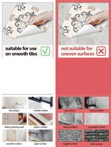 SUPSTICKER 12/36片波希米亞風PVC防水自黏地板貼，2種尺寸，適用於臥室、陽台、樓梯、走廊 - 彩色 - 查看 9