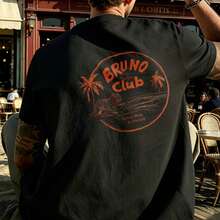 Tiger Surf Club Graphic T-Shirt – 100% Cotton 180 G/M² Crew Neck Breathable Regular Fit Summer Beach Activities - 黑色 - 查看 4