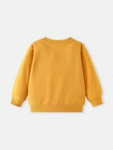 Boys Round Neck Long Sleeve Sweatshirt Western Cowboy Dinosaur Animal English Print Loose Casual Pullover Sweatshirt For Toddlers And Young Children - Orange - View 3
