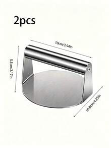Stainless Steel Burger Press, Round Heavy‑Duty Hamburger Smasher, Non‑Stick Meat Smasher Tool For Making Smash Burgers, Patty, Grill & Flat Top Cooking - Silver - View 12