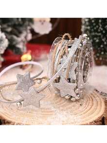 5-Yard (2-Meter) Christmas Ribbons Featuring Designs Such As Beads, Stars, And Christmas Trees; These Versatile Ribbons Are Suitable For Wrapping Bouquets, Crafting Sparkling Stars, Party Decorations, Gift Wrapping, And Adorning Christmas Trees. - View 8