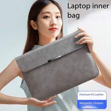 13-14 Inch Laptop Protective Sleeve With Stand For MacBook Neo 13 - Grey | Compatible With MacBook Air 13.6 M5 M4 M3 M2/Pro 14/13 Leather Sleeve With Small Protective Pouch. 5 Inch 13.8 Inch Surface Laptop/HP Business Portable Laptop Sleeve Compatible With 14 Inch Laptop Protective Case - View 3