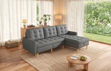 212x130x86cm Grey Chaiselongue Sofa In Fabric For Living Room Relaxation - 灰色 3 人座 - 查看 4