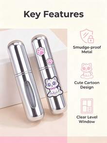 1pc Refillable Perfume Spray Bottle (Custom Pattern Design), Shiny Pink Perfume Bottle With Pump Storage Container Suitable For Travel, Living Room, Bedroom, Bathroom Home Decor - Travel Accessory, Liquid Cosmetic Dispenser, Random Color - Perfume Atomizer Bottle [Patterned Design] - View 5