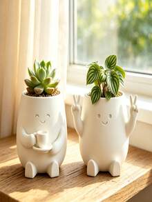 Cat-Shaped Succulent Planter, 3D Printed Mini Flower Pot With Drainage Hole, Cute Animal Plant Container, Suitable For Indoor Cactus Plants, Office Desk Decoration, Creative Home Decor Gift, For Plant Lovers - Multi-color - View 10