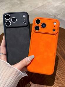 Luxury Premium Shockproof Artifical Leather Phone Case Compatible With IPhone 18 Pro Max 18 Pro 17 Pro Max 17 Pro 16 Pro Max 15 Pro Max 14 Pro Max 13 Pro Max Retro Camera Protection Back Cover - Black - View 4