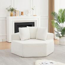 Swivel Chair - Beige + Chenille + 1 Seat - View 5