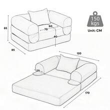 Struttura divano letto Marrone 1 Postazione - Marrone 1 posto - Visualizzare 3