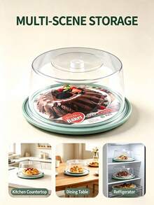 Round Plastic Cake Storage Box With A Highly Transparent Dust-Proof Top Lid. Airtight And Fresh-Keeping, Convenient For Storing And Carrying Desserts, A Practical Storage Container For Home Baking. - Random Color - View 5