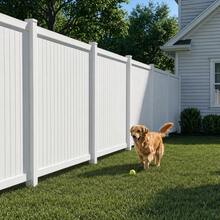 Privacy Fence White Vinyl No Dig Kit Six Feet High By Six Feet Wide One Panel One Post Heavy Duty Decorative Garden Yard Backyard Panel Barrier Outdoor Enclosure Fence Screen White - 6ft H X 6ft W Privacy - View 3
