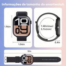 Smartwatch para Homens e Mulheres, Relógio Inteligente de Moda: Tela de 2,04" com Borda Ultrafina, Assistente Diário (Calculadora/Despertador/Clima), Carregamento sem Fio, Notificações, Chamadas via Bluetooth, Monitoramento de Atividade Física, Mais de 100 Mostradores Personalizáveis - Prateado - Visão 2