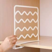 1pc Layered Wardrobe Divider, Thickened PP Material Sturdy And Durable, Vertical Layered Storage Doubles Space, Underwear Socks T-Shirts Classified And Stacked Clearly, Solves Wardrobe Height Waste And Inconvenient Access, Home And Dorm Storage Organizer - View 12