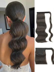 18 Inch Heat-Resistant Wavy Synthetic Fiber Ponytail Extension, Daily Wear, Gold - Multicolor - View 10