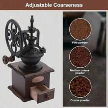 Manual Coffee Grinder, Vintage Hand Crank Espresso Bean Grinder, Durable Stainless Steel Mechanism, Coffee Accessory, Portable Kitchen Tool, Conical Coffee Bean Grinder, Home Essential - Multicolor - View 2