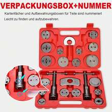 Bremssattel‑Kolben‑Rückstell‑Set, 22‑teiliges universelles Bremssattel Werkzeug, Kolbenrücksteller für Autobremsen - A - Übersicht 4