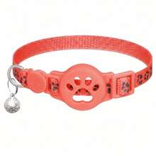1pc Cute Paw Print Airtag Cat Collar With Holder & Bell, Safety Buckle Small Cat Collar Adjustable Classic Plaid Suitable For Cats And Small Dogs, Pet Accessories, Gift - Multicolor - View 11