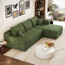 L Shape Cloud Sofa Green - Easy Assembly - Hijau 3 Kursi - View 6