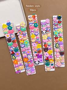 50pcs Random Style Colorful Daily Decorative Hair Ties - Multicolor - View 8
