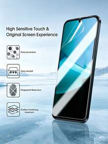 3pcs HD Hydrogel Film No Bubbles Easy To Stick Explosion-Proof Scratch Resistant Automatic Repair Compatible With Samsung Galaxy S26/Compatible With Xiaomi Poco/Compatible With Huawei/Honor/Compatible With IPhone 17 16 Pro Max And Other Models, Screen Protector Film Soft Film (Non Tempered Glass) Birthday/Easter/Holiday/Family/Friends/Unisex Support Finger Recognition Phone Protective Film - Clear - View 8