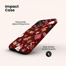 VESPOP Christmas Pattern Phone Case, Thickened 2-In-1 Full Coverage Design, Provides All-Around Protection - For IPhone 18/17/16/15/14/13/12/11 Pro Max/Pro Plus/12 Mini/13 Mini, Compatible With Galaxy S26 S25 S24 S23 S22 S21 Plus Ultra, Compatible With Pixel 8 9 10 PRO - Mixed Color 1 - View 2