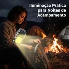 Isqueiro Elétrico Recarregável 3 em 1, À Prova D'água com Luz COB, Resistente ao Vento, Carregamento Type-C, Portátil para Acampamento, Trilha e Aventuras ao Ar Livre - Visão 7