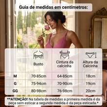 Conjunto de lingerie sexy de renda rosa feminina com sutiã de alças finas e calcinha elástica média combinando para um visual atraente - Rosa chiclete - Visão 4