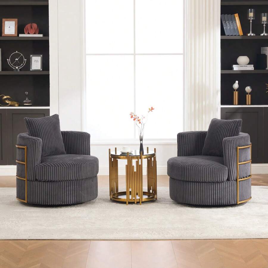 Home Theater Seating - Gray + Corduroy - View 1