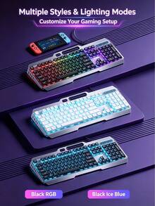 AOC Keyboard mekanik berkabel 26 tombol anti-ghosting dengan panel logam yang disikat – Mode gaming sejati memastikan tidak ada lag atau stuttering! Lampu latar yang stylish, plug-and-play, kompatibel dengan desktop dan laptop. - View 1