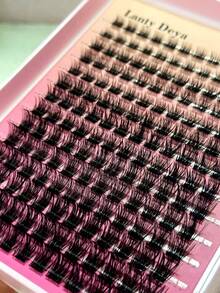 140pcs DIY Faux Mink Eyelashes Fluffy Individual Lash Extensions,0.07mm Curled Dramatic Lashes 8-16mm Mixed Tray, Makeup Tools, Bulk Personal Lash Extension, Suitable For Home Use, Everyday Makeup - D - View 4