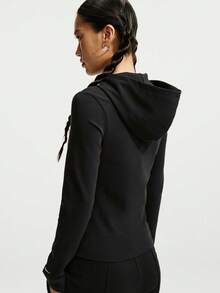 Nike Women's AS W NK CHILL KNIT LS FZ TOP Knit Sweatshirt Jacket IM8380-010 - Black - View 2