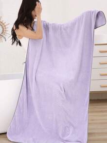 Adult Oversized Coral Fleece Soft Absorbent Bath Towel 90cm*180cm 1pc - Mauve Purple - View 7