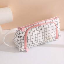 時尚學生鉛筆袋,耐用牛津布,雙拉鍊,多色可選,男女通用 - Triangle Twill Pencil Case - 查看 11